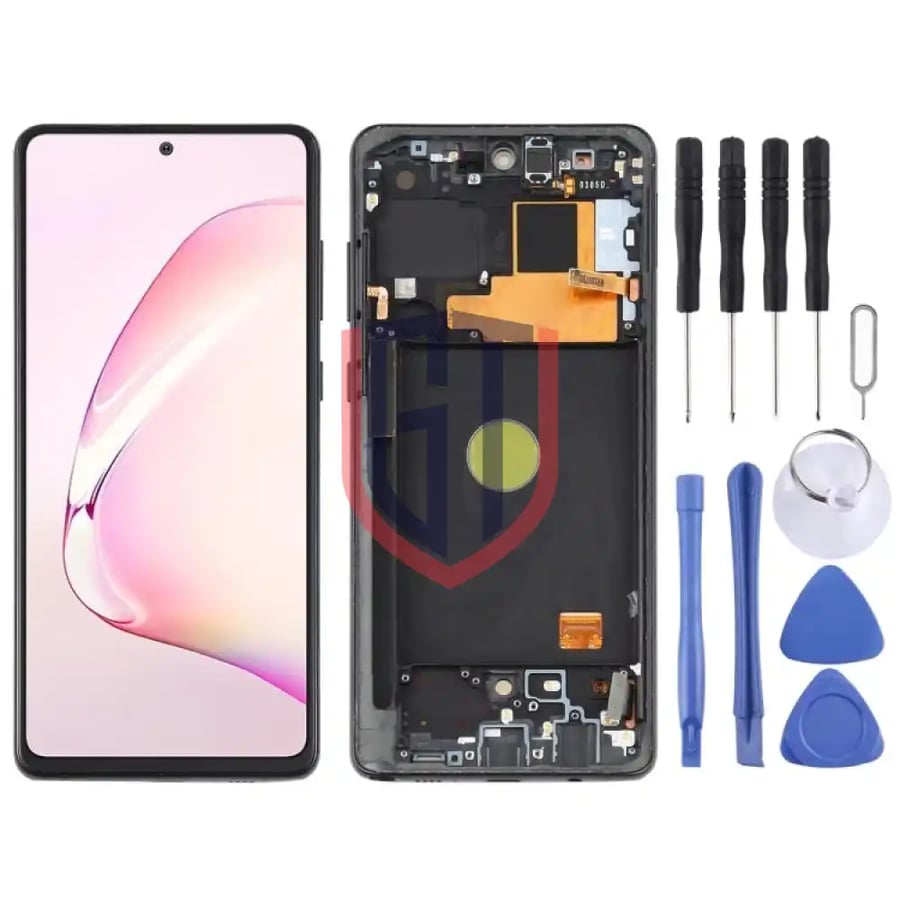 Original Super AMOLED LCD Screen for Samsung GALAXY NOTE 10 Lite With Frame Black