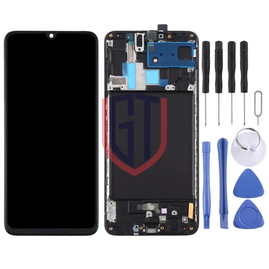 شاشة LCD OLED أصلية لهاتف Galaxy A70 مع إطار