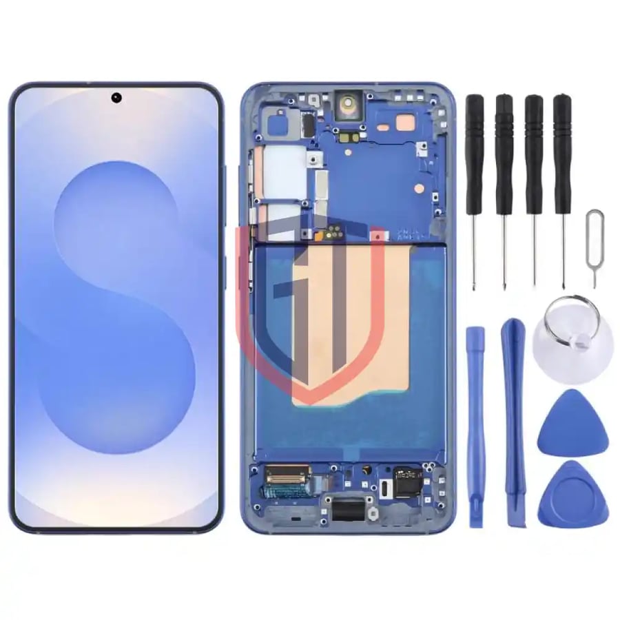 شاشة LCD OLED كاملة مع إطار لهاتف سامسونج جالاكسي S25 SM-S931B