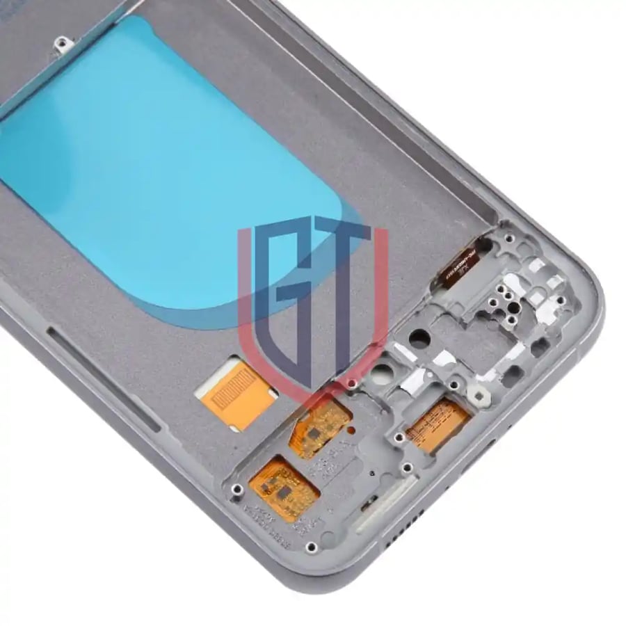 شاشة بديل لجوال Samsung Galaxy S23 FE SM-S711B، محول رقمي كامل مع إطار، لا يدعم التعرف على بصمة الإصبع (رمادي)