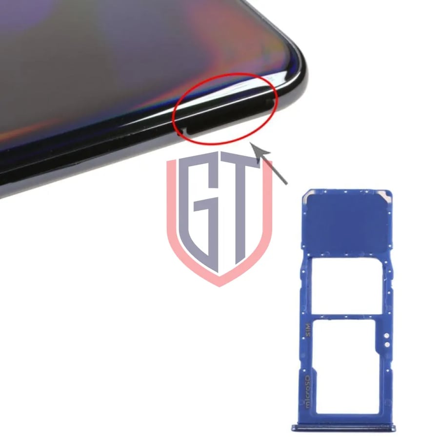 For Galaxy A70 SIM Card Tray + Micro SD Card Tray (Blue)