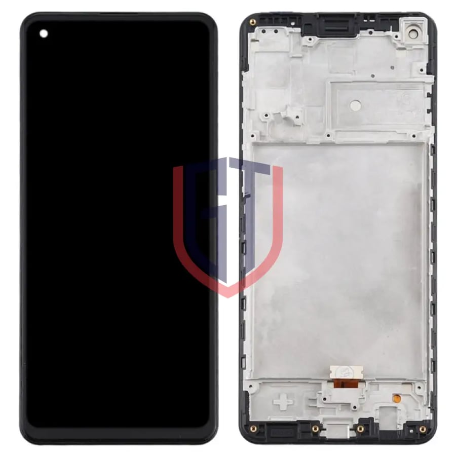 شاشة LCD لهاتف Samsung Galaxy A21s / SM-A217 مجموعة رقمية كاملة مع إطار (أسود)