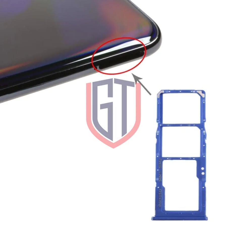 For Galaxy A70 SIM Card Tray + SIM Card Tray + Micro SD Card Tray (Black)