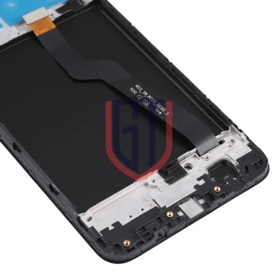 شاشة LCD أصلية لجهاز Samsung Galaxy M10 SM-M105 مجموعة كاملة مع إطار (أسود)