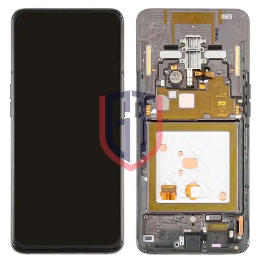 شاشة LCD OLED أصلية لهاتف Galaxy A80 مع إطار (أسود)
