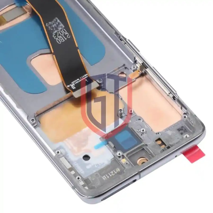 شاشة OLED LCD لهاتف Samsung Galaxy S20 SM-G980 مع إطار (رمادي)