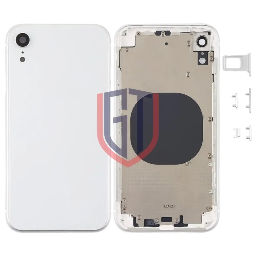 Back Housing Cover with Camera Lens & SIM Card Tray & Side Keys for iPhone XR(White)