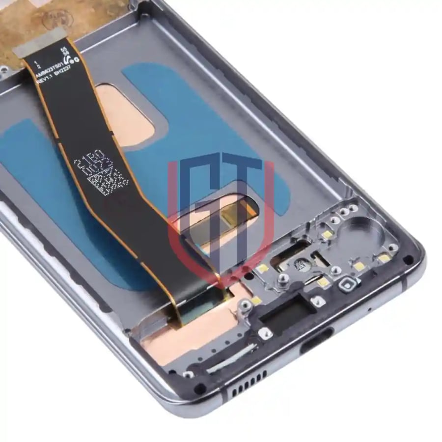 شاشة LCD مصنوعة من مادة OLED لهاتف Samsung Galaxy S20 SM-G980 مع إطار (أسود)