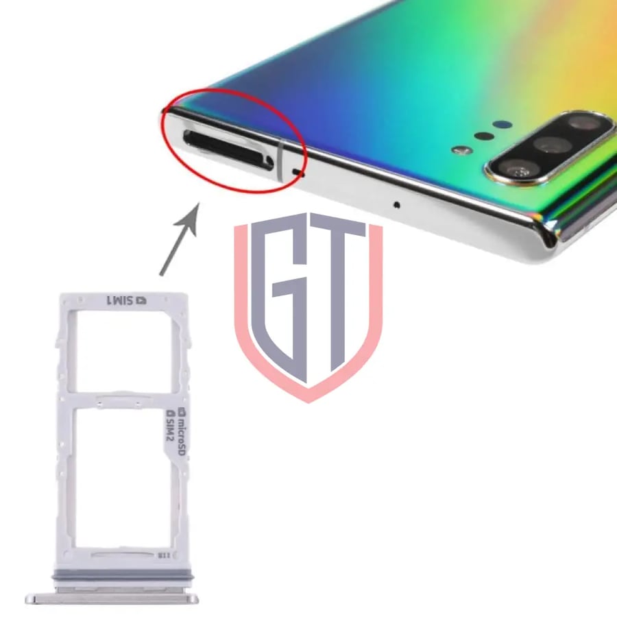 For Samsung Galaxy note 10+ SIM Card Tray + SIM Card Tray / Micro SD Card Tray (White)