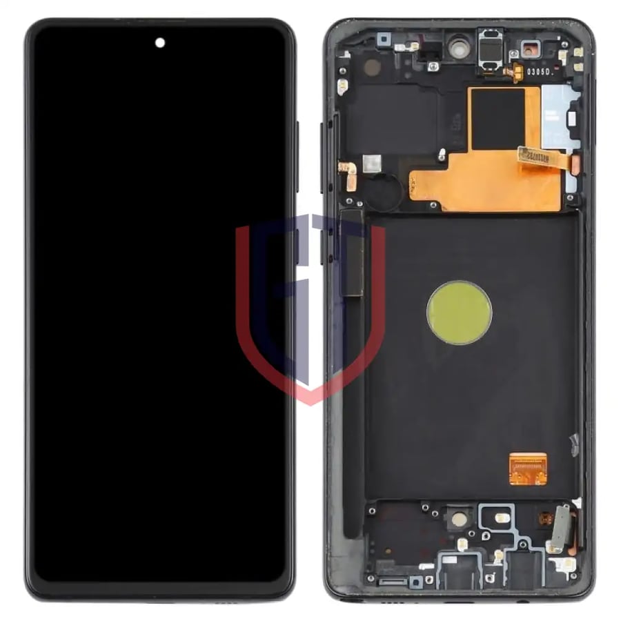 شاشة LCD OLED أصلية لهاتف Samsung Galaxy Note10 Lite مع إطار (أسود)