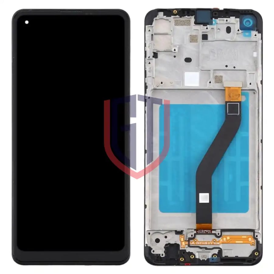 شاشة LCD لهاتف Samsung Galaxy A21 / SM-A215 مجموعة رقمية كاملة مع إطار (أسود)