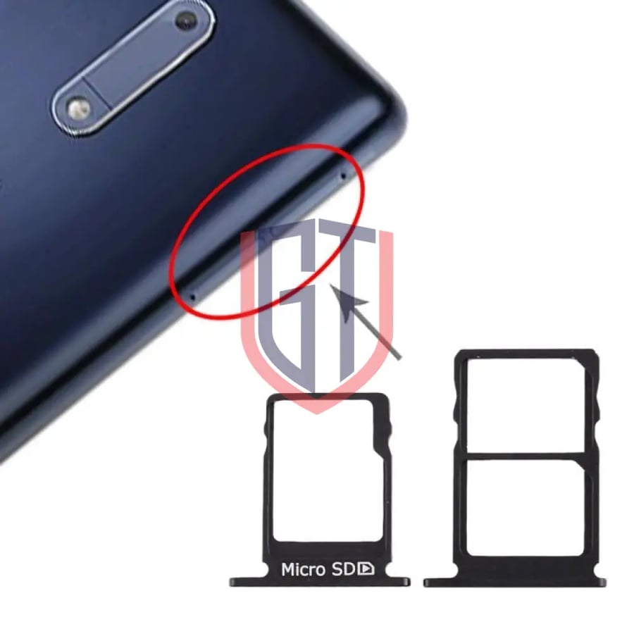 SIM Card Tray + SIM Card Tray + Micro SD Card Tray for Nokia 5 / N5 TA-1024 TA-1027 TA-1044 TA-1053 (Blue)