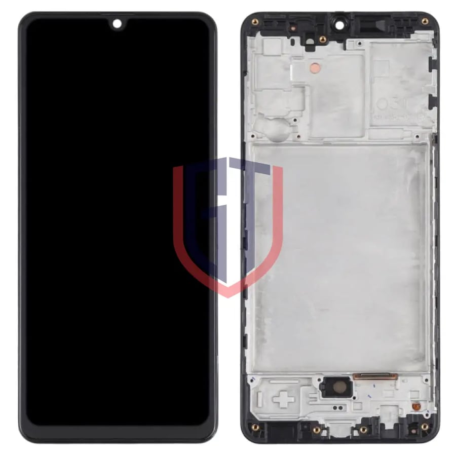 شاشة OLED LCD أصلية بإطار لهاتف سامسونج جالكسي A31 (أسود)