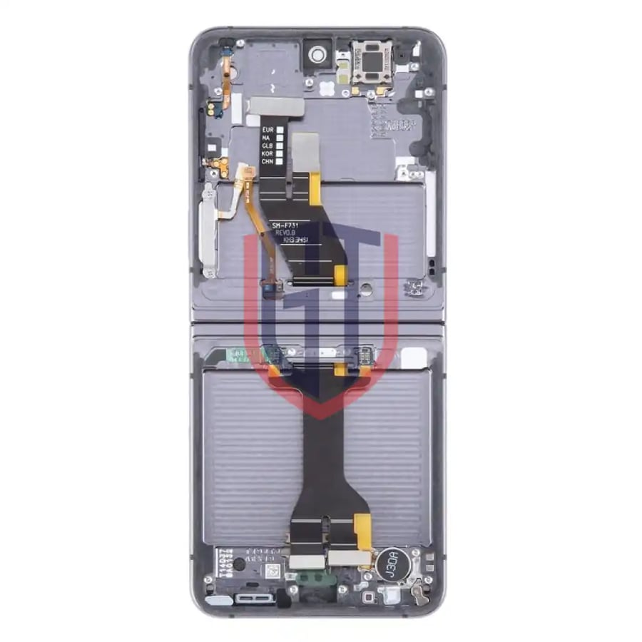 شاشة LCD أصلية لهاتف Samsung Galaxy Z Flip5 SM-F731 مع إطار (أسود)