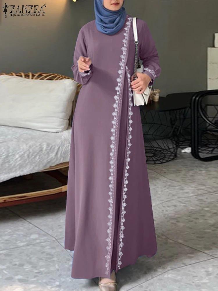 عباية بأكمام طويلة ورقبة دائرية