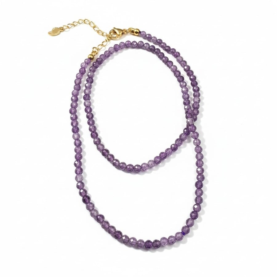 Amathyest stone chocker, 4mm
