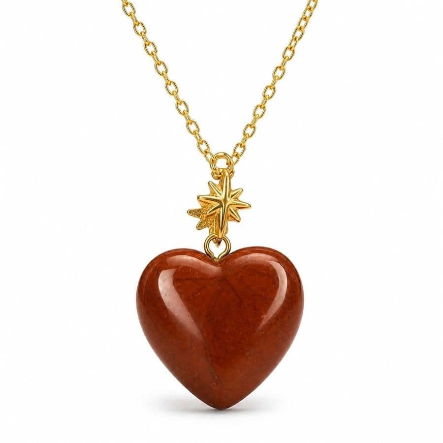 قلادة مطلية مميزة من حجر اليشم red jasper