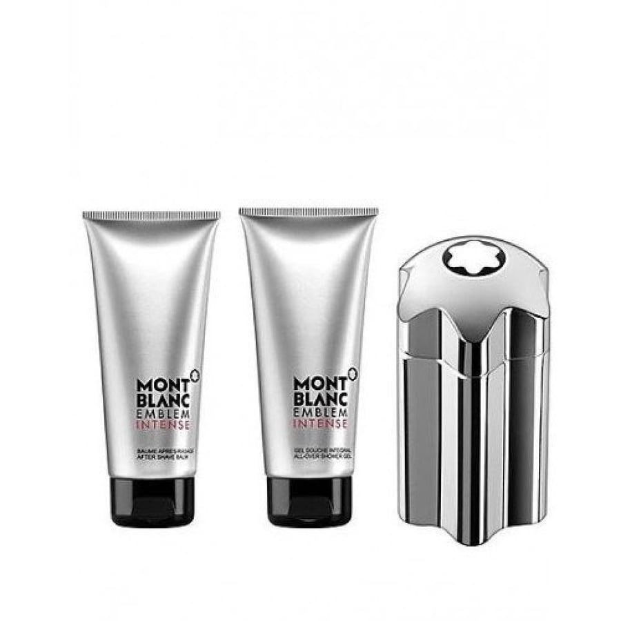 طقم مونت بلانك امبليم انتنس الفضي (عطر 100مل+افترشف 100مل+جل دوش 100مل)