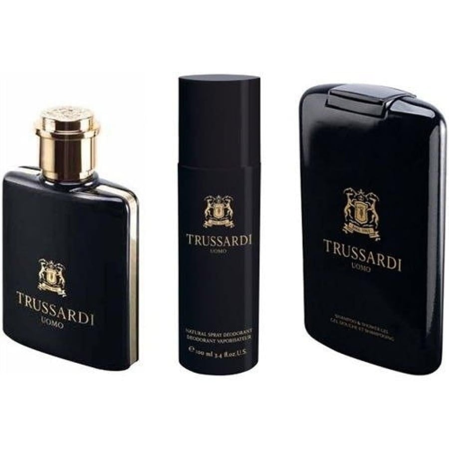 طقم تروساردي اومو الاسود تواليت (عطر 100مل+شاورجل 200مل+مزيل عرق 100مل)