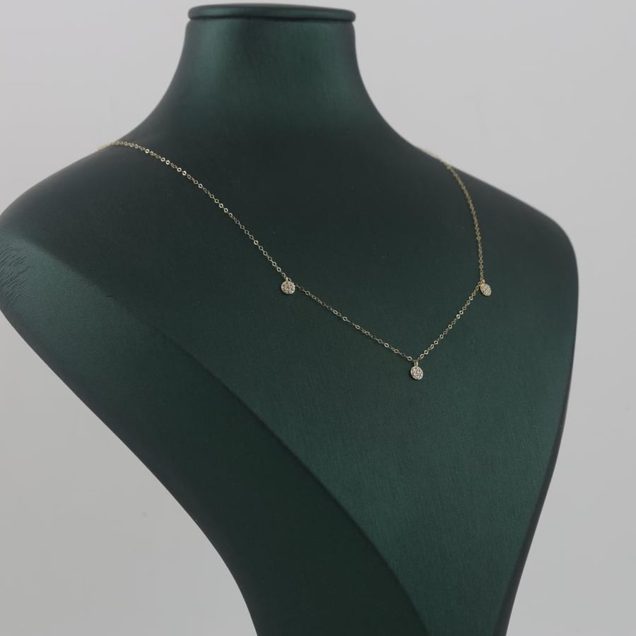 عقد ذهب دوائر ناعمة لماعة - عيار 18