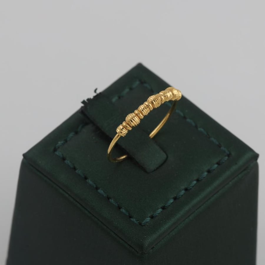 Laser ball gold ring - 21 karat