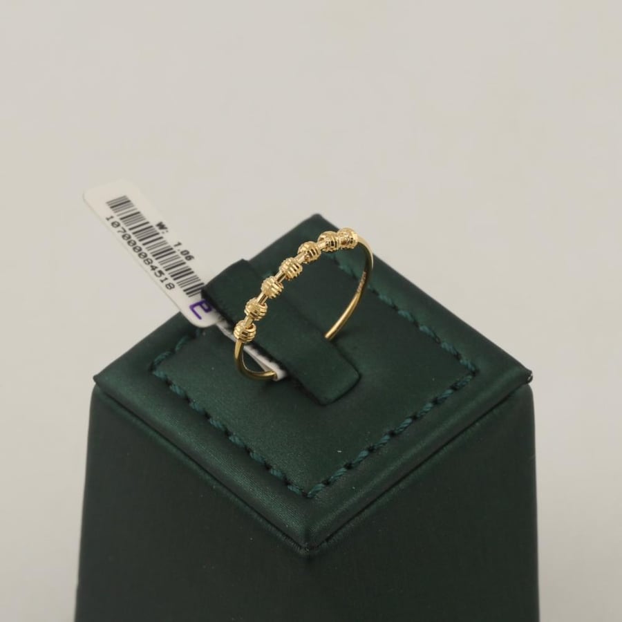 Gold ring laser balls smooth and simple - 21 karat