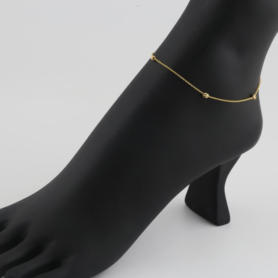 Soft gold anklet with simple design - 21 karat