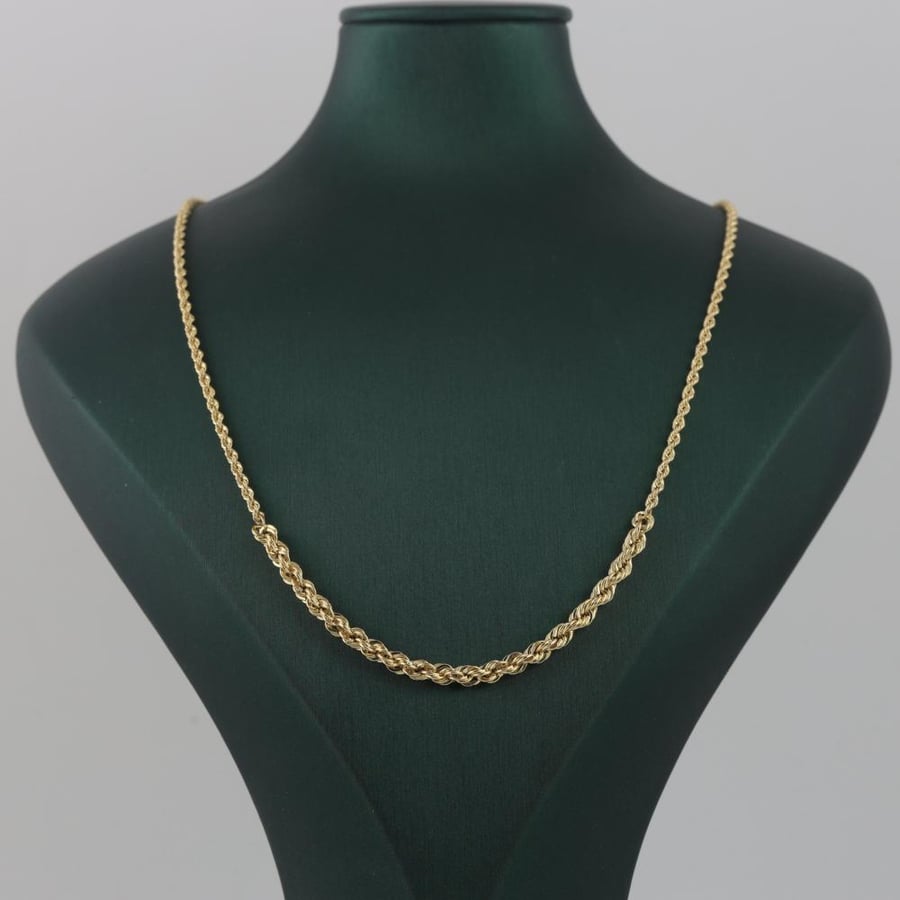 Gold braided bracelet with double braided parts, eye-catching - 18 karat