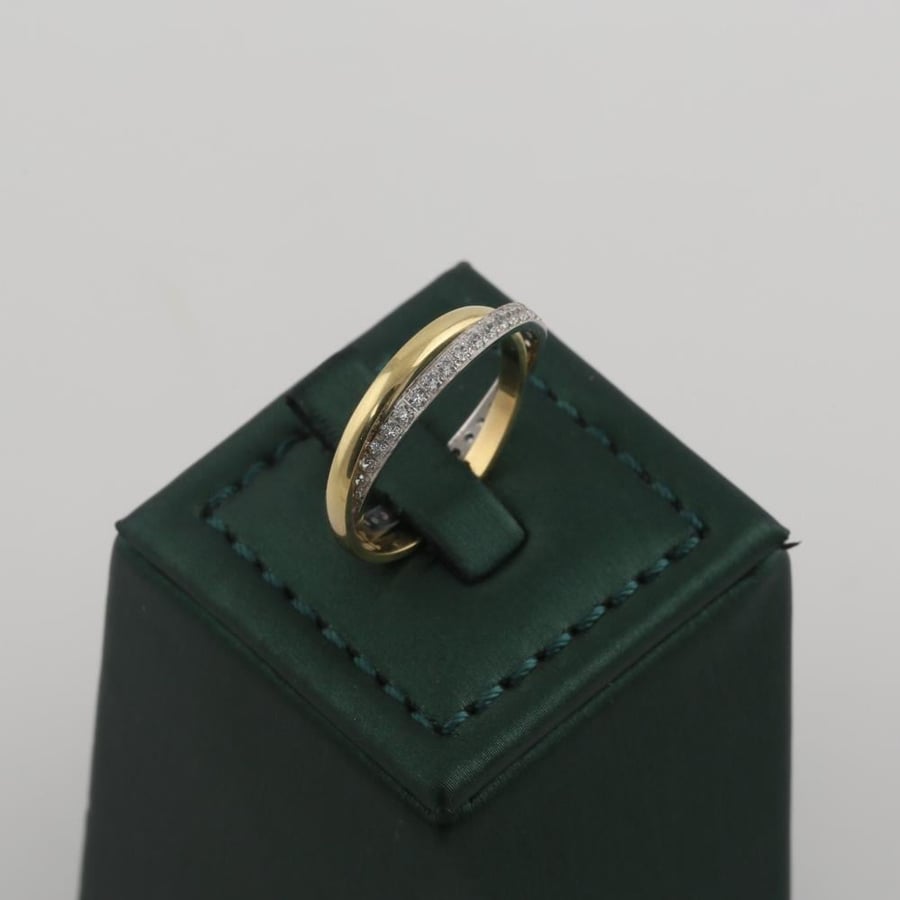 Double gold ring two colors - 18 karat