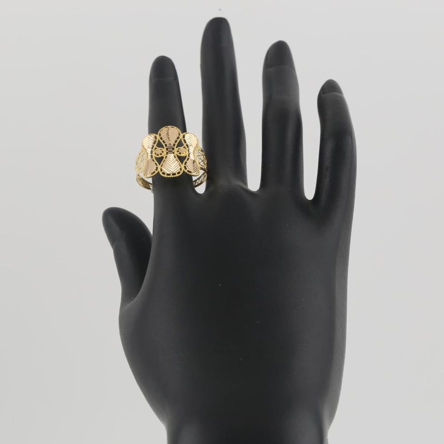 Gold ring with an hourglass traditional design - 21 karat