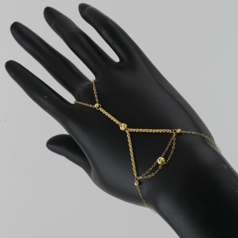 Gold cuff with a broken part in a simple design - 21 karat