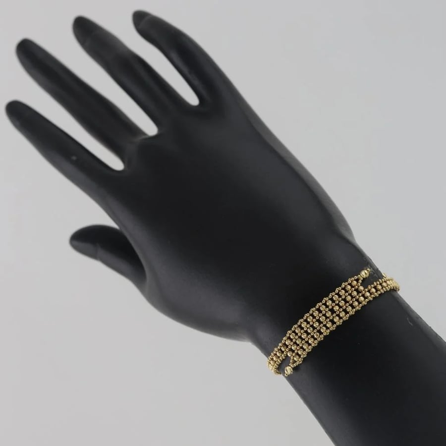 Laser ball gold bracelet with beautiful design - 18 karat
