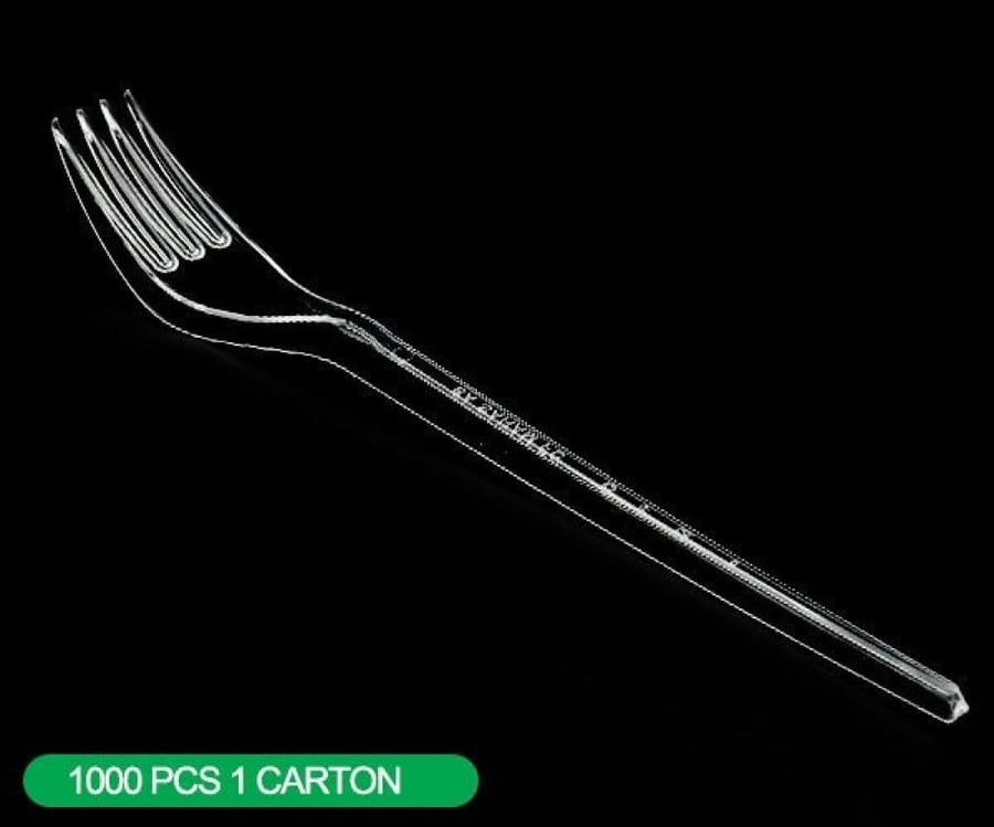 كرتون شوك طعام بلاستيك ابوسهم شفاف - 20*50