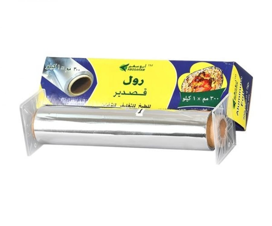 رول قصدير ابو سهم 1كجم - 30سم - 16مايكرون كرتون شد 6 رول