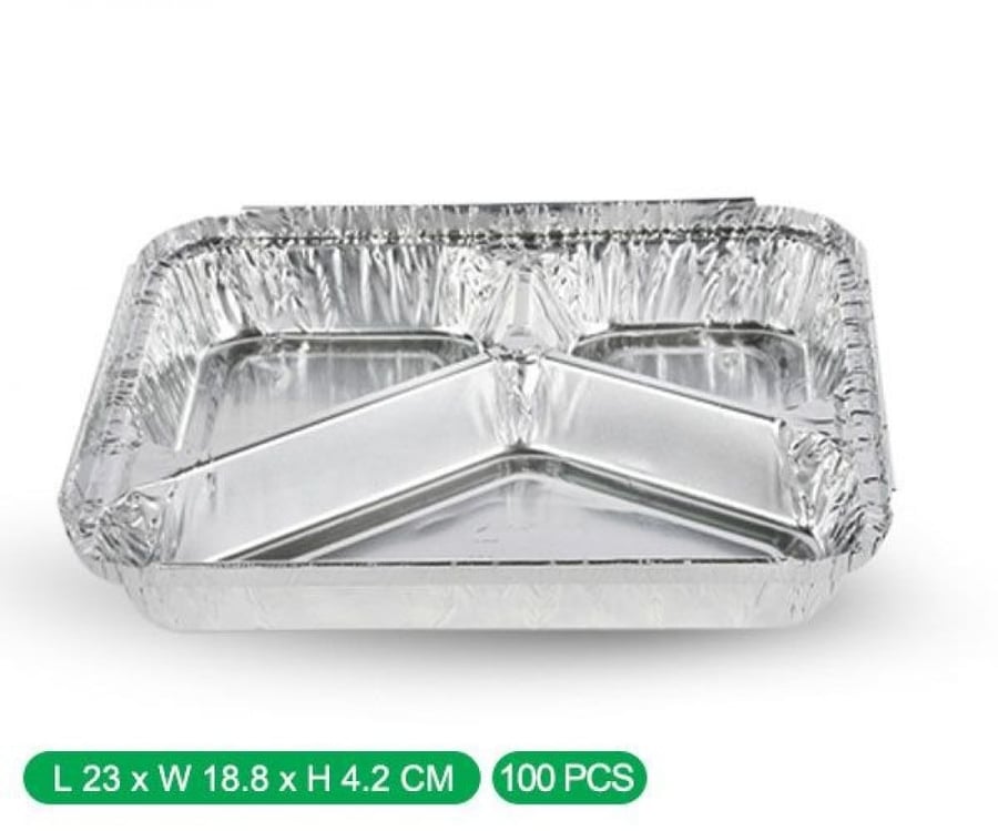 اطباق ابوسهم مقسم 3 بدون غطاء - 1074- كرتون شد 600 حبة | 6 ربطة *100 حبة