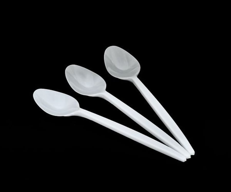 ملاعق بلاستيك ابوسهم صغير- ابيض - 10*100(1000 حبة)