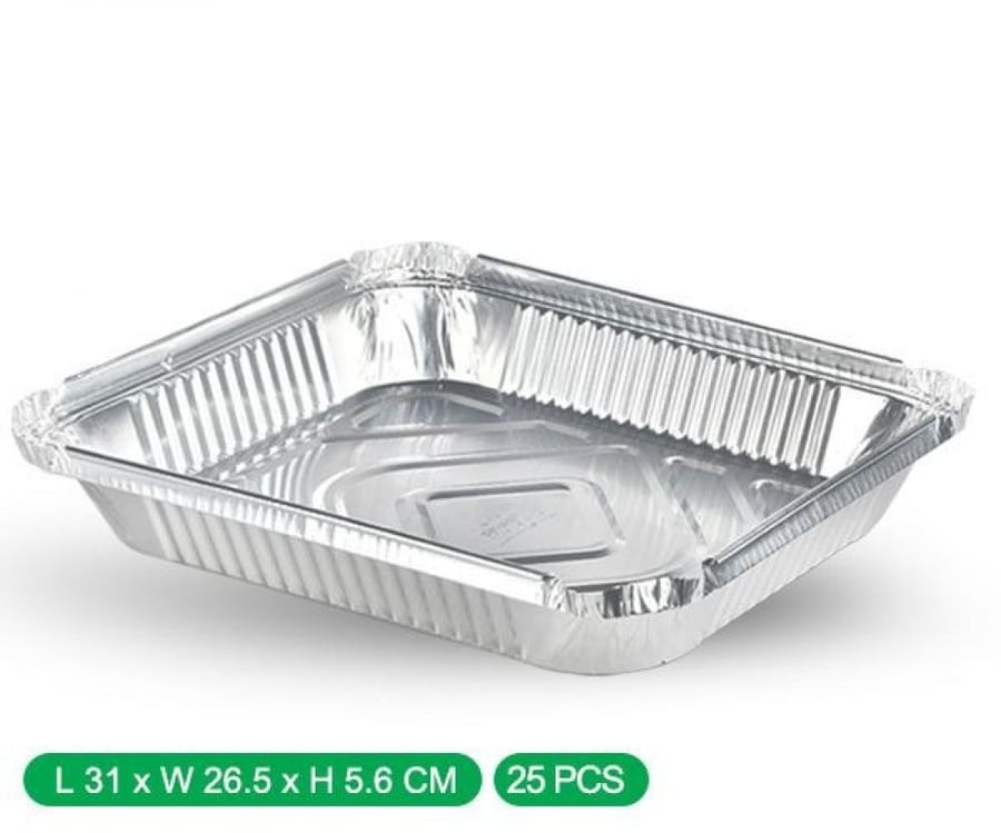 اطباق الومنيوم فويلابوسهم كبسة حبة ونص -1240L -بدون غطاء كرتون شد 100 حبة | 2 ربطة * 50 حبة