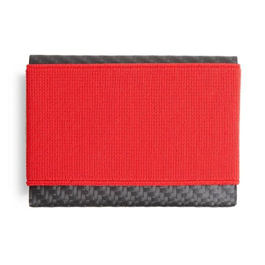 Third edition card wallet in fiber and red from Trof