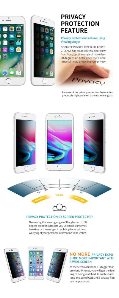 iPhone 6 white protective sticker and privacy sticker from Goboook
