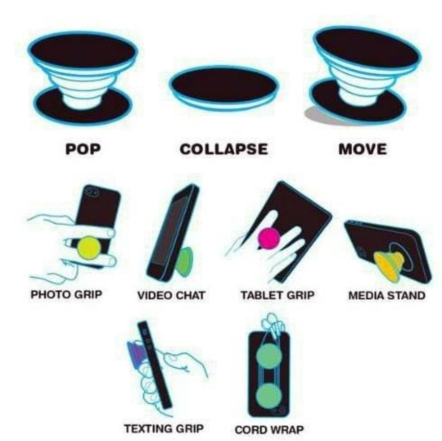 Black phone grip from Pop Socket