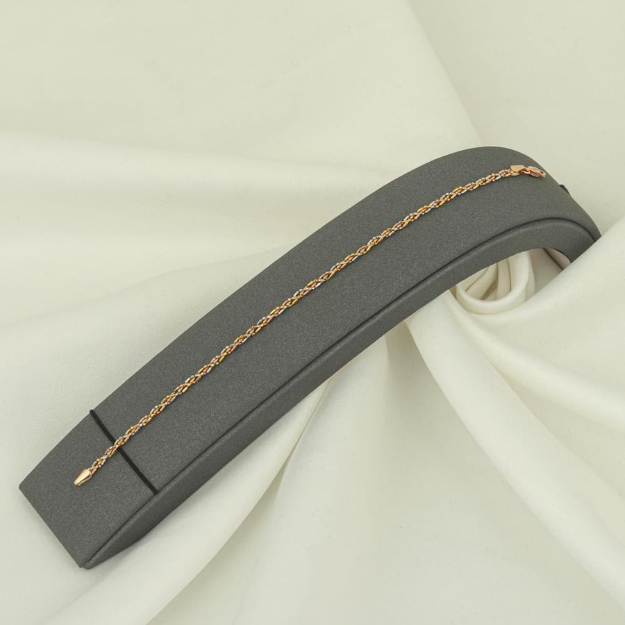 اسوارة ذهب ضفيرة ملونة