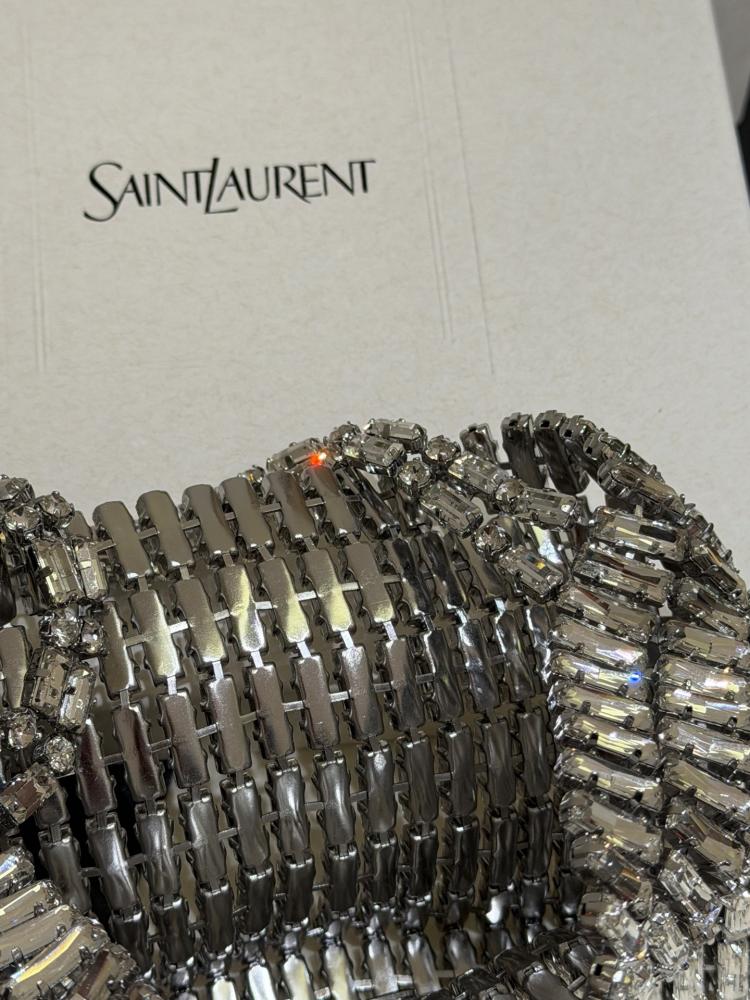 Saint Laurent Crystal Minaudière Evening Bag / حقيبة سهرة كريستال مينودير من سان لوران