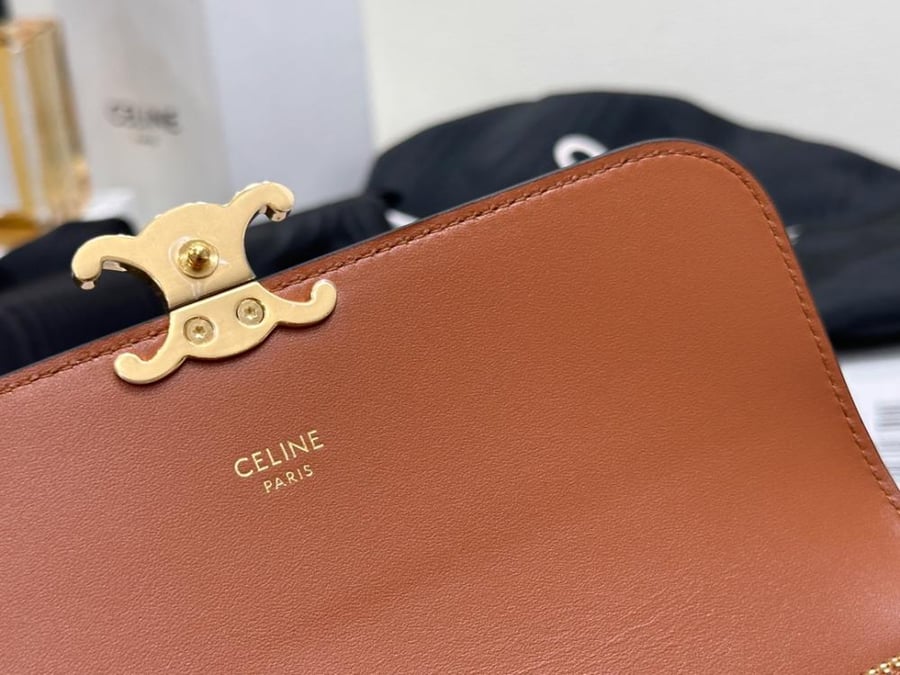 Celine Triomphe Leather Long Wallet