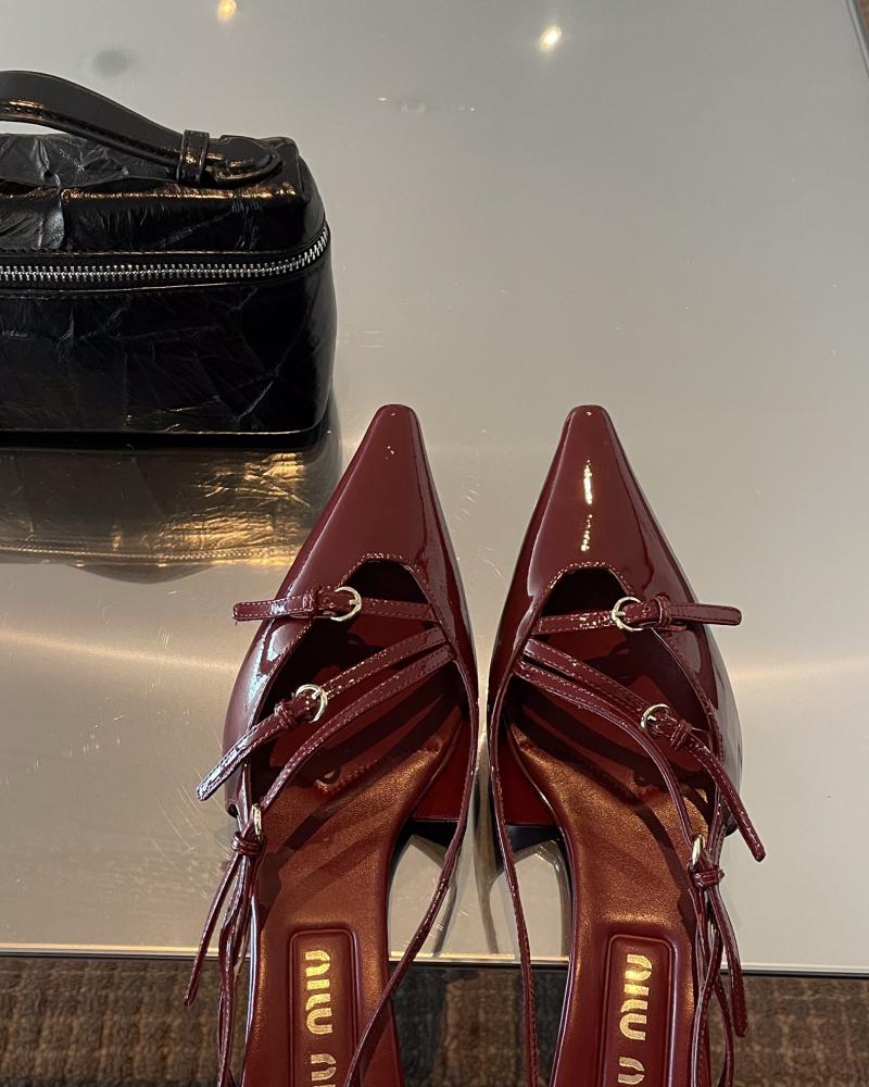 Miu Miu Patent Leather Slingback Heels