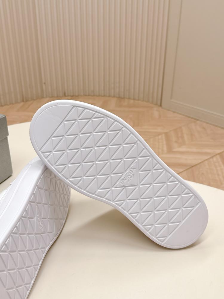 Prada Leather Low-Top Sneakers - White