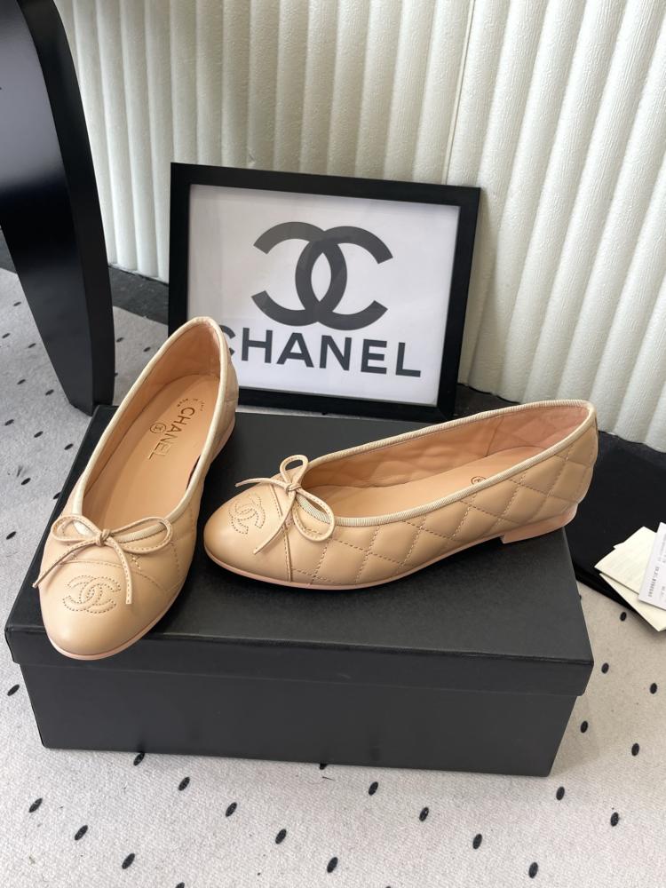 Chanel Lambskin Toe Ballerina Flats / حذاء شانيل باليرينا جلد الخروف