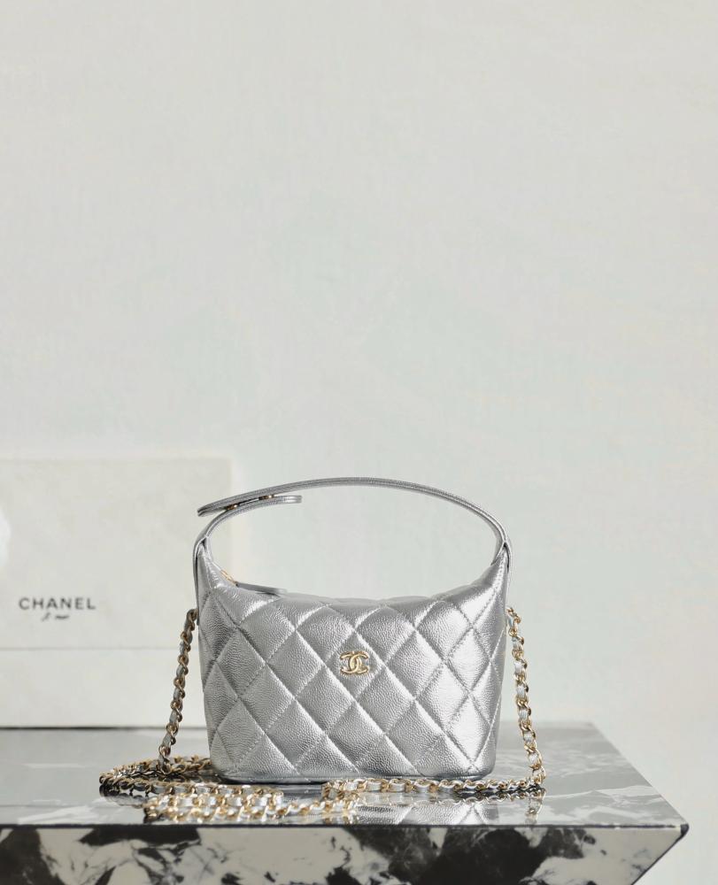 Chanel quilted hobo bag with gold hardware