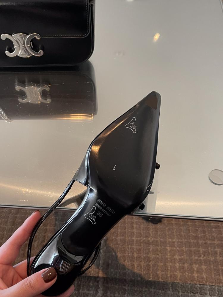Miu Miu Patent Leather Slingback Heels