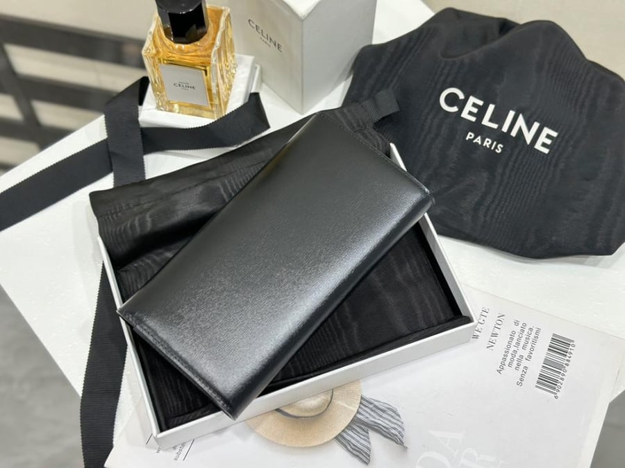 Celine Triomphe Leather Long Wallet