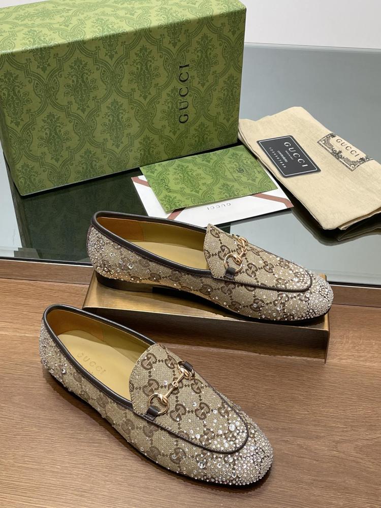  Gucci Princetown Crystal Loafers